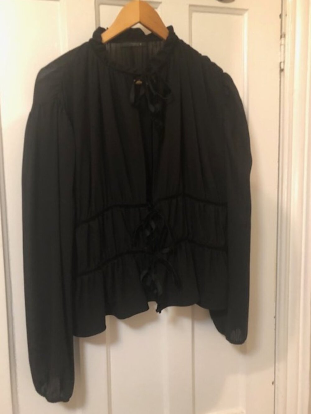 Zara Black Boho Blouse Size XXL (but fits like a L)